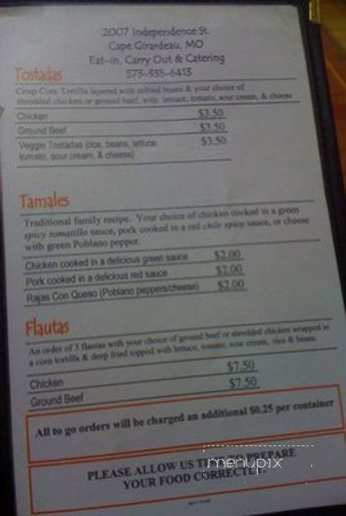 Muy Bueno Mexican Restaurant - Cape Girardeau, MO menu_pic