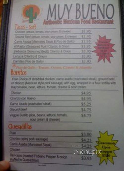Muy Bueno Mexican Restaurant - Cape Girardeau, MO menu_pic