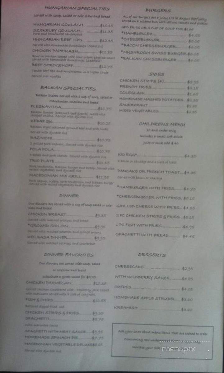 Ellie's Grill - Berkley, MI menu_pic