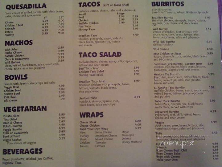 Wild Burrito - Portland, ME menu_pic