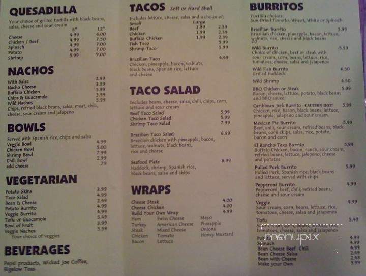 Menu of Wild Burrito in Portland, ME 04101