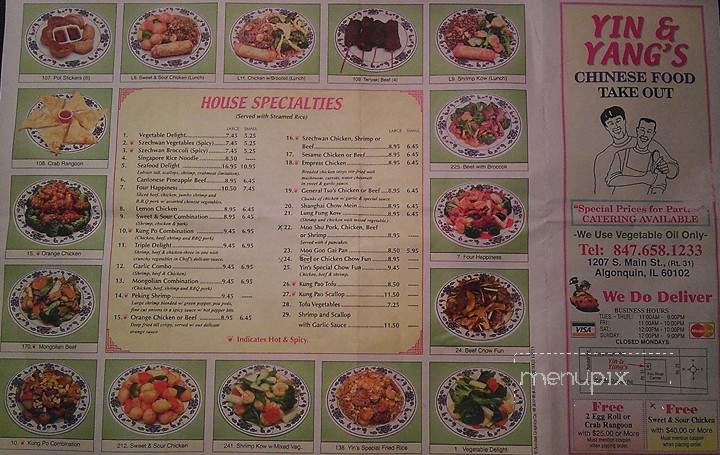 Yin & Yang's Carry Out Restaurant - Algonquin, IL menu_pic