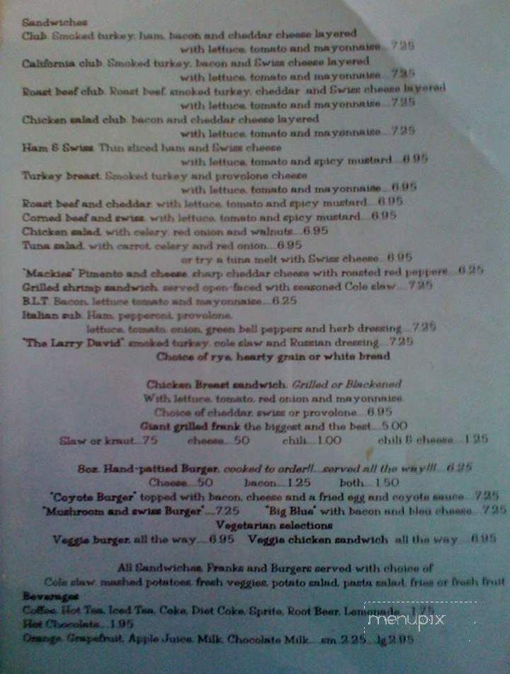 Fox Restaurant - Jacksonville, FL menu_pic