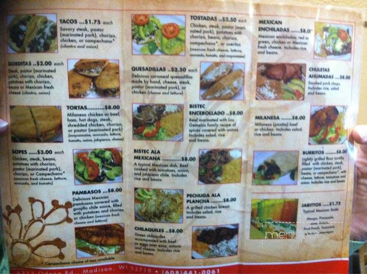 Los Gemelos - Madison, WI menu_pic