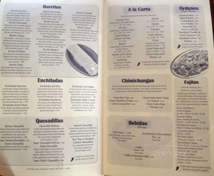 Don Jose's Mexican Grill - Corryton, TN menu_pic