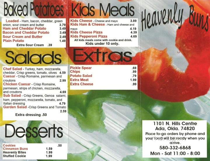Heavenly Buns Deli - Ada, OK menu_pic