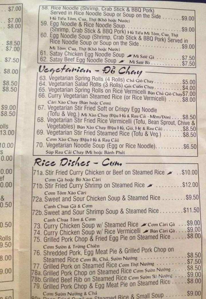 Viet Hai - Calgary, AB menu_pic