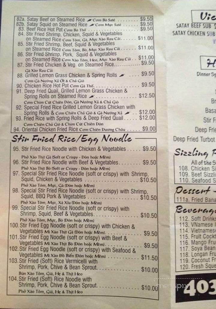 Viet Hai - Calgary, AB menu_pic