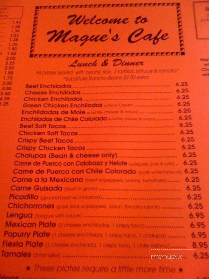 Mague's Cafe - Boerne, TX menu_pic