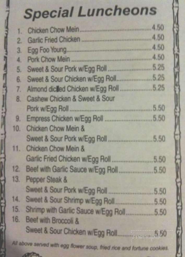 Kim Son Chinese Restaurant - Yukon, OK menu_pic