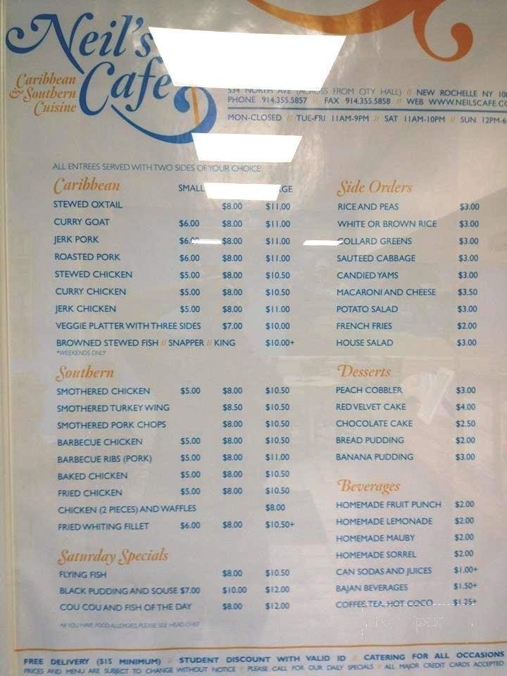 Neils Cafe - New Rochelle, NY menu_pic