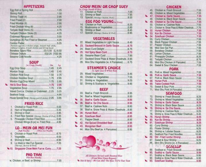 Golden Coast II - Charlotte, NC menu_pic