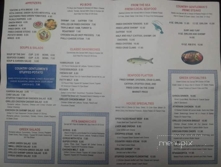 Country Gentleman - Gautier, MS menu_pic