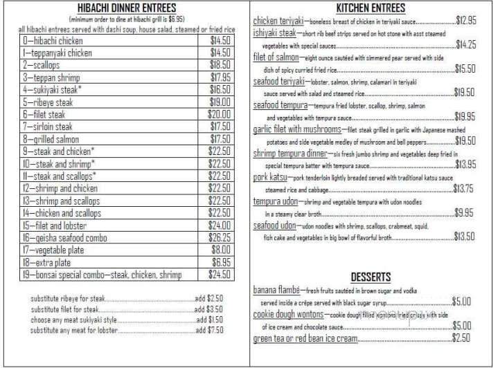 Bonsai II - Clinton, MS menu_pic