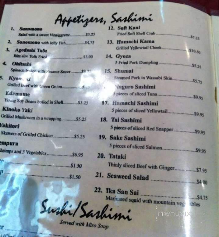 Fuji Bay Japanese Restaurant - Sioux City, IA menu_pic