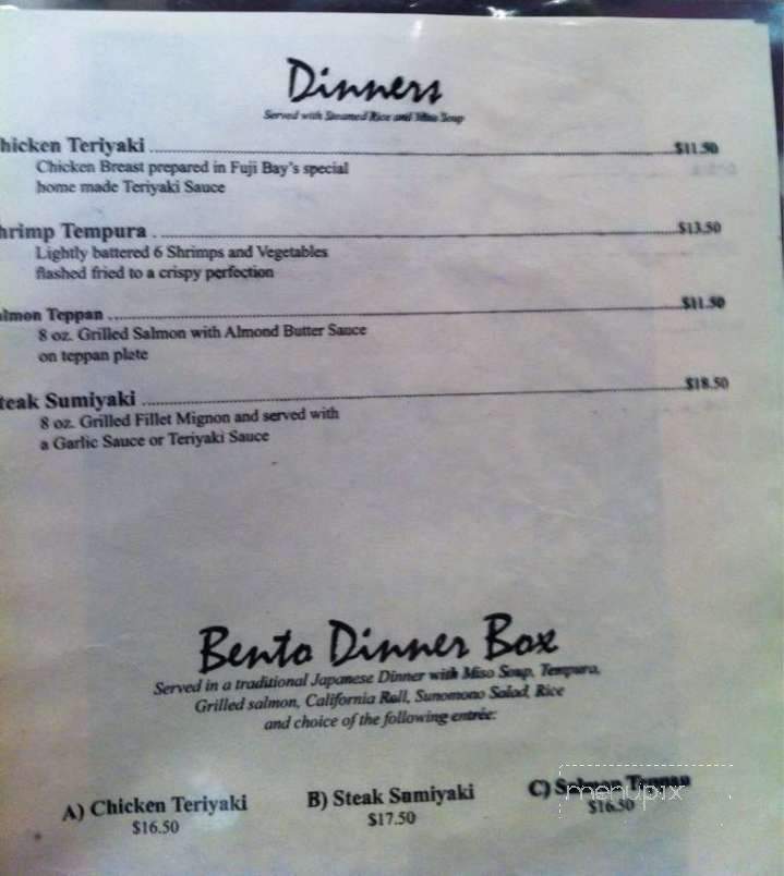 Fuji Bay Japanese Restaurant - Sioux City, IA menu_pic