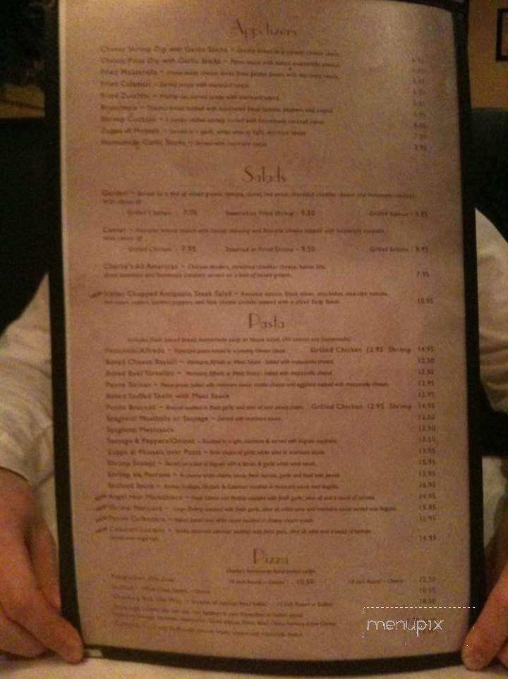 Charlie's Italian Restaurant - Ellijay, GA menu_pic