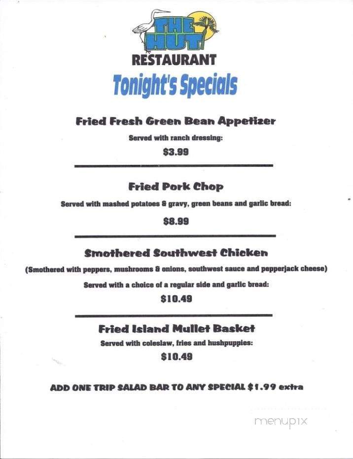 The Hut Restaurant - Eastpoint, FL menu_pic