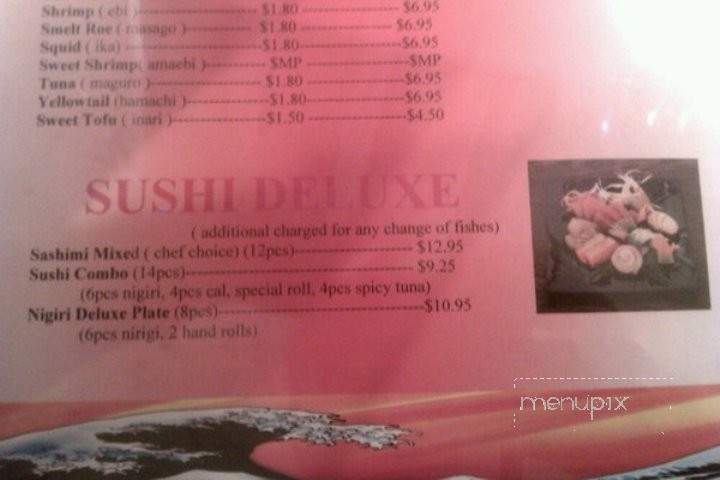 Tony's Sushi - San Diego, CA menu_pic