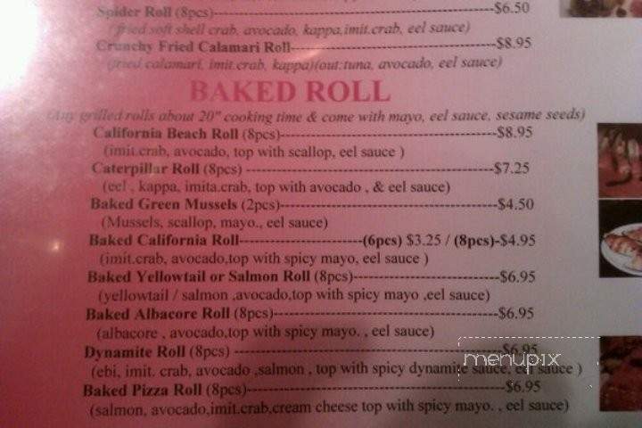 Tony's Sushi - San Diego, CA menu_pic