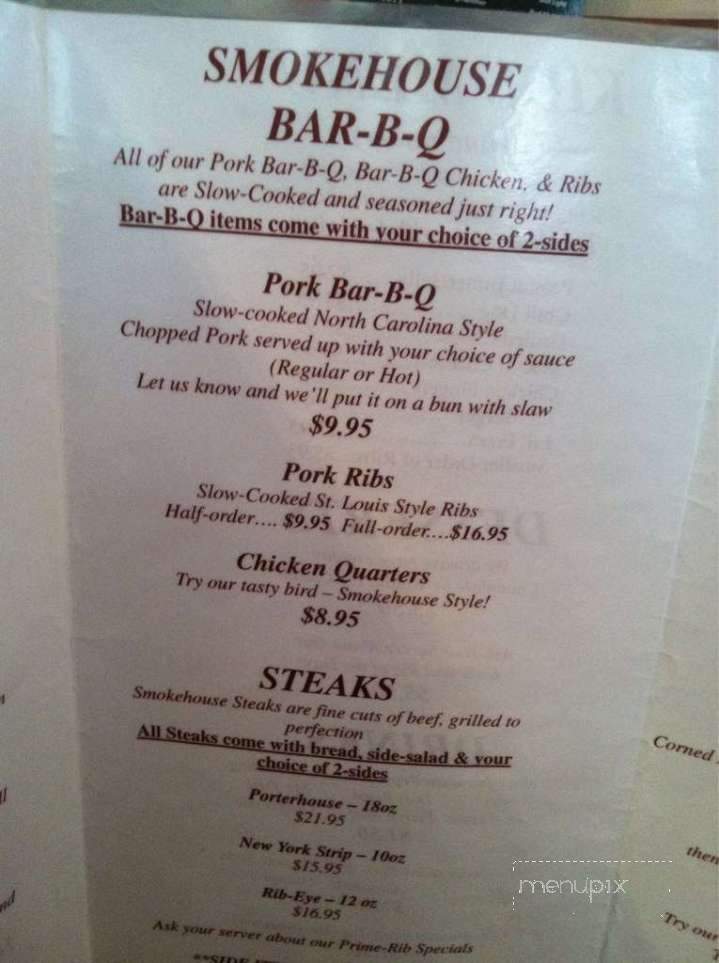 The Smokehouse - Culpeper, VA menu_pic