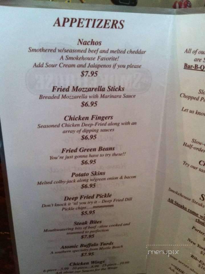 The Smokehouse - Culpeper, VA menu_pic