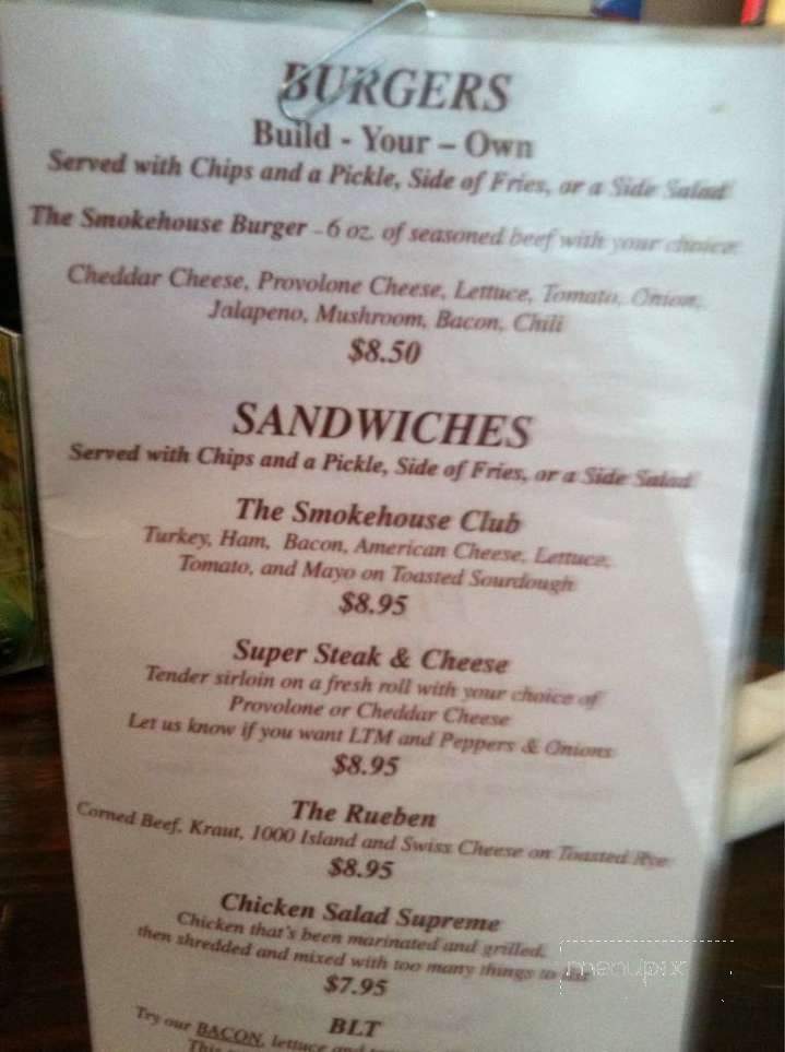 The Smokehouse - Culpeper, VA menu_pic
