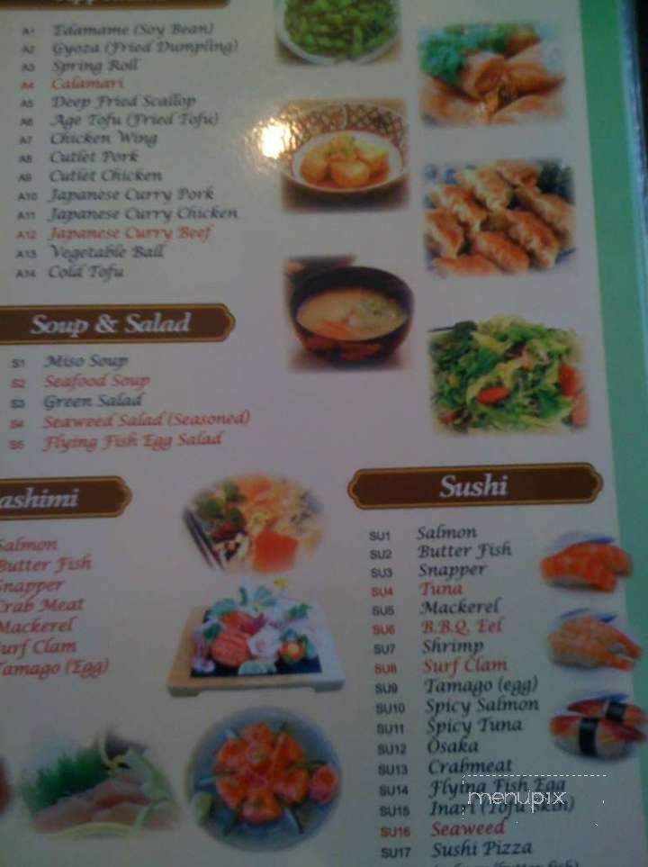 Osaka Sushi All You Can Eat Retaurant - Sudbury, ON menu_pic