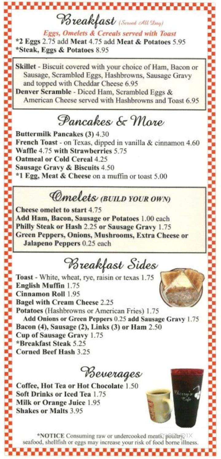 Cherry's Cafe - Jackson, MI menu_pic