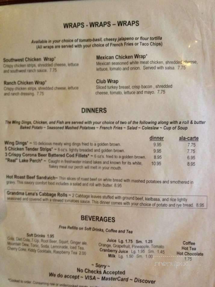 Shawmut Inn - Grand Rapids, MI menu_pic