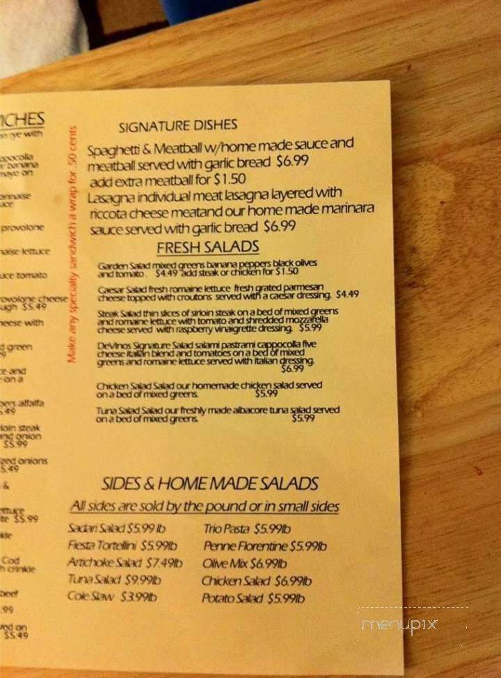 DeVino's - Louisville, KY menu_pic