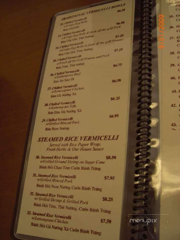 Me & Cha's Flavor of Vietnam - Livermore, CA menu_pic