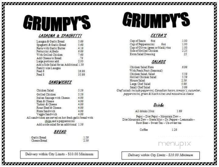 Grumpy's Pizza & Pasta Shop - Arab, AL menu_pic