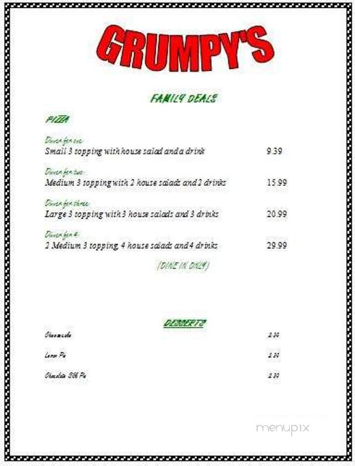 Grumpy's Pizza & Pasta Shop - Arab, AL menu_pic