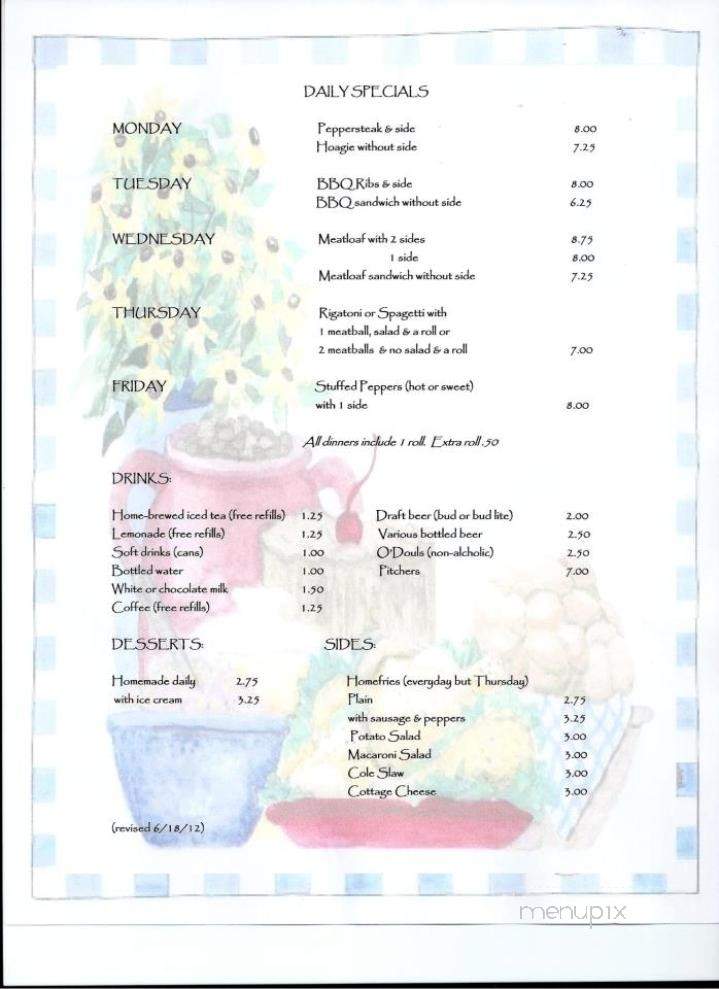 Eighth Street Confectionery - Fairmont, WV menu_pic