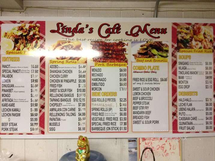 Linda's Cafe - Lubbock, TX menu_pic