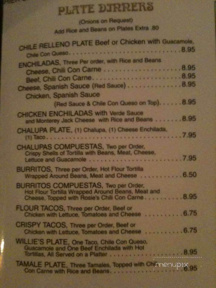 Rosie's Tamale House - Bee Cave, TX menu_pic