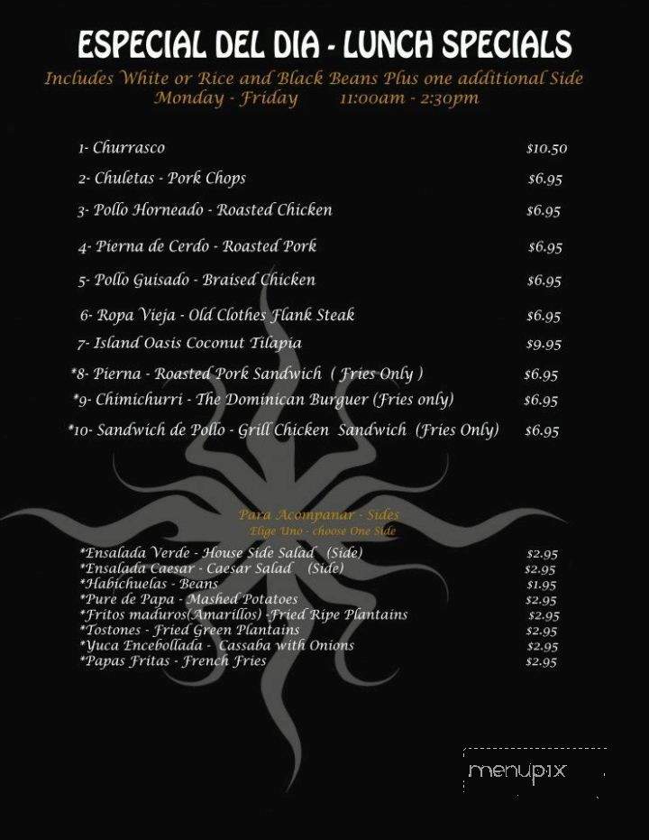 Tainos - Columbia, SC menu_pic