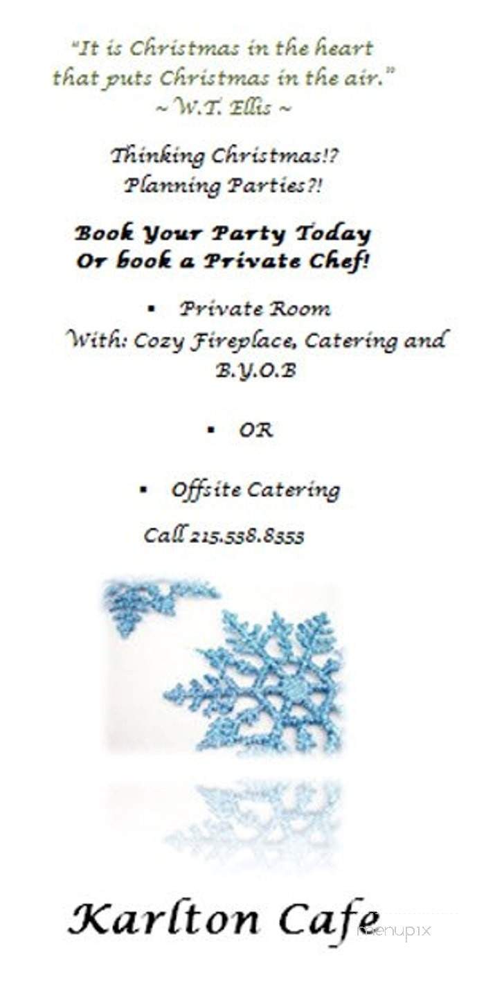 Karlton Cafe - Quakertown, PA menu_pic