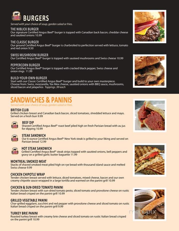 The Niblick Pub - Oakville, ON menu_pic