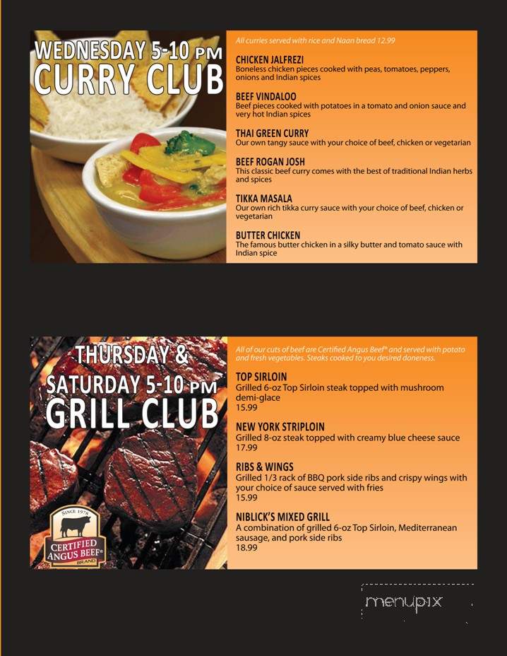 The Niblick Pub - Oakville, ON menu_pic