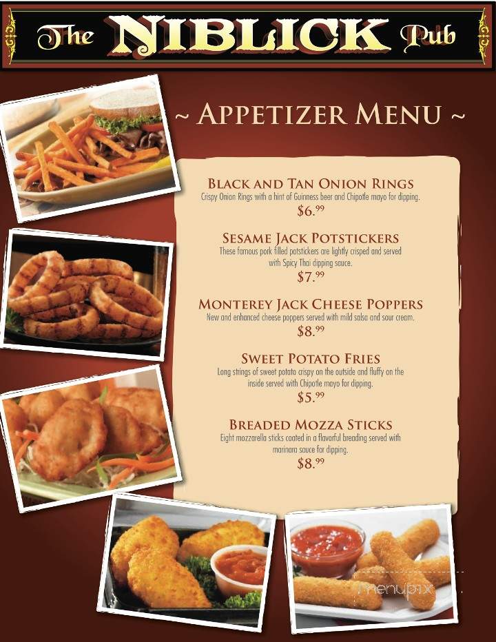 The Niblick Pub - Oakville, ON menu_pic