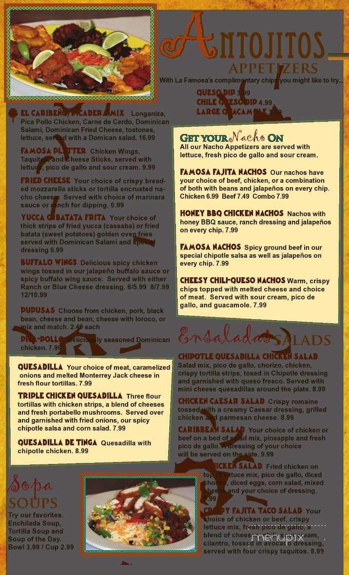 Famosa Latin Cuisine - Hilliard, OH menu_pic