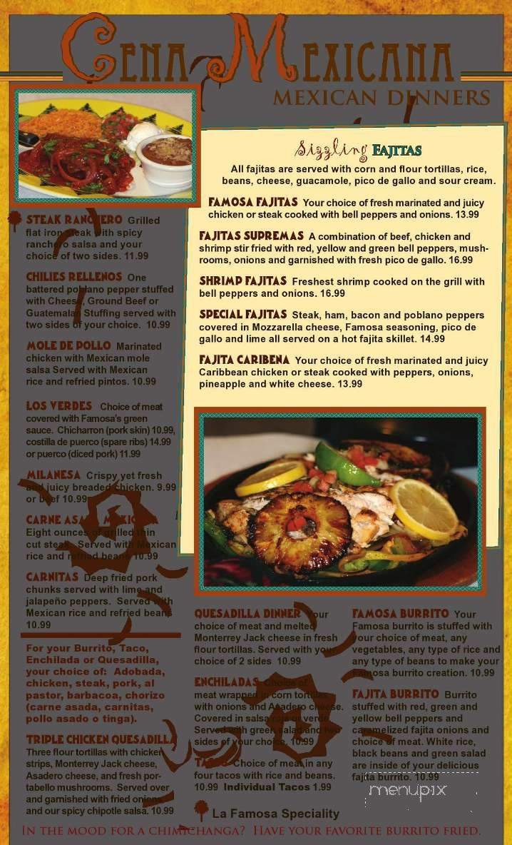 Famosa Latin Cuisine - Hilliard, OH menu_pic