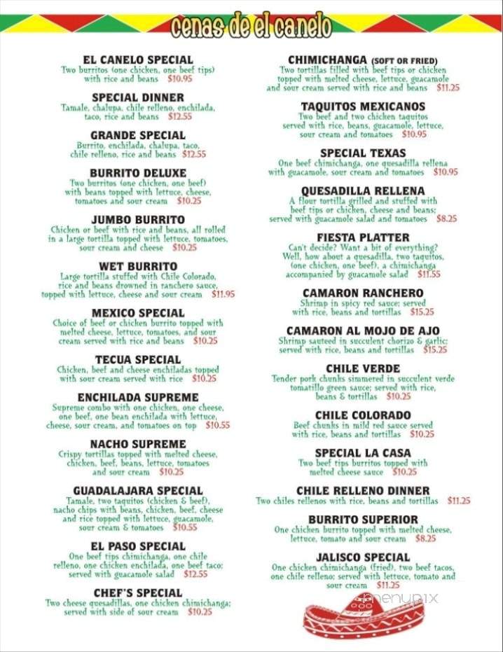 El Canelo - Oakland, MD menu_pic