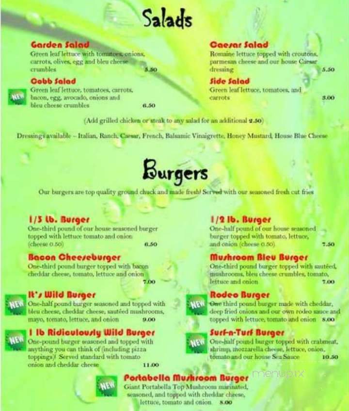 Wild Things Restaurant and Bar - Frostburg, MD menu_pic