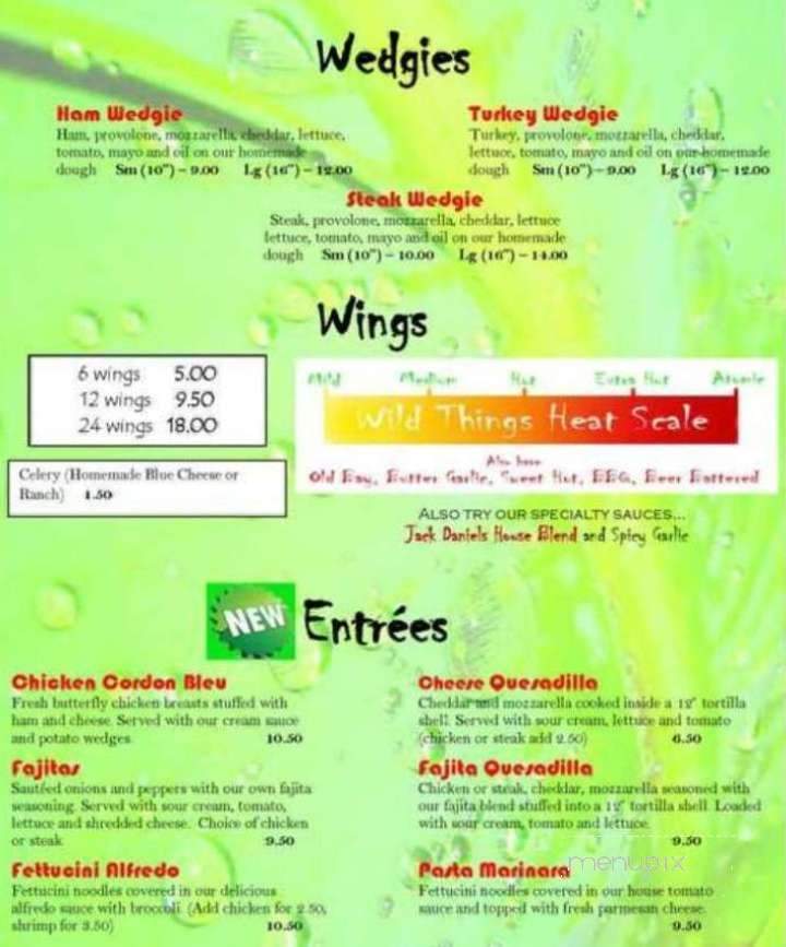 Wild Things Restaurant and Bar - Frostburg, MD menu_pic