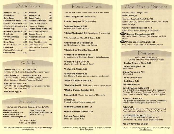 Anna Maria's Restaurant - Roscoe, IL menu_pic
