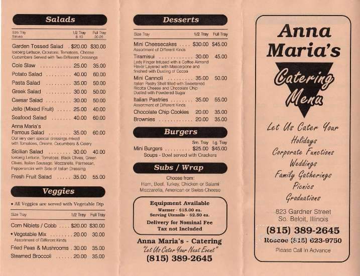 Anna Maria's Restaurant - Roscoe, IL menu_pic