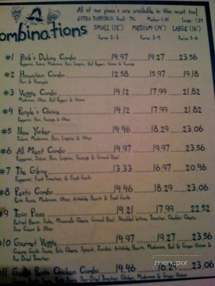 Rick's Pizza - Lodi, CA menu_pic
